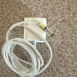 White Apple (retro) USB Wall Charger with Cable 6’
